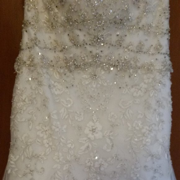 Diamond White Wedding Dress Size 10 Never Worn Excellent Condition - Picture 13 of 17